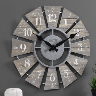 Details about   Rustic Metal Embossed Windmill Farmhouse Wall Clock Country Classic Oversized 