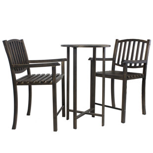 Balcony Height Patio Sets Wayfair Keanu Balcony Height 3 Piece Bistro Set