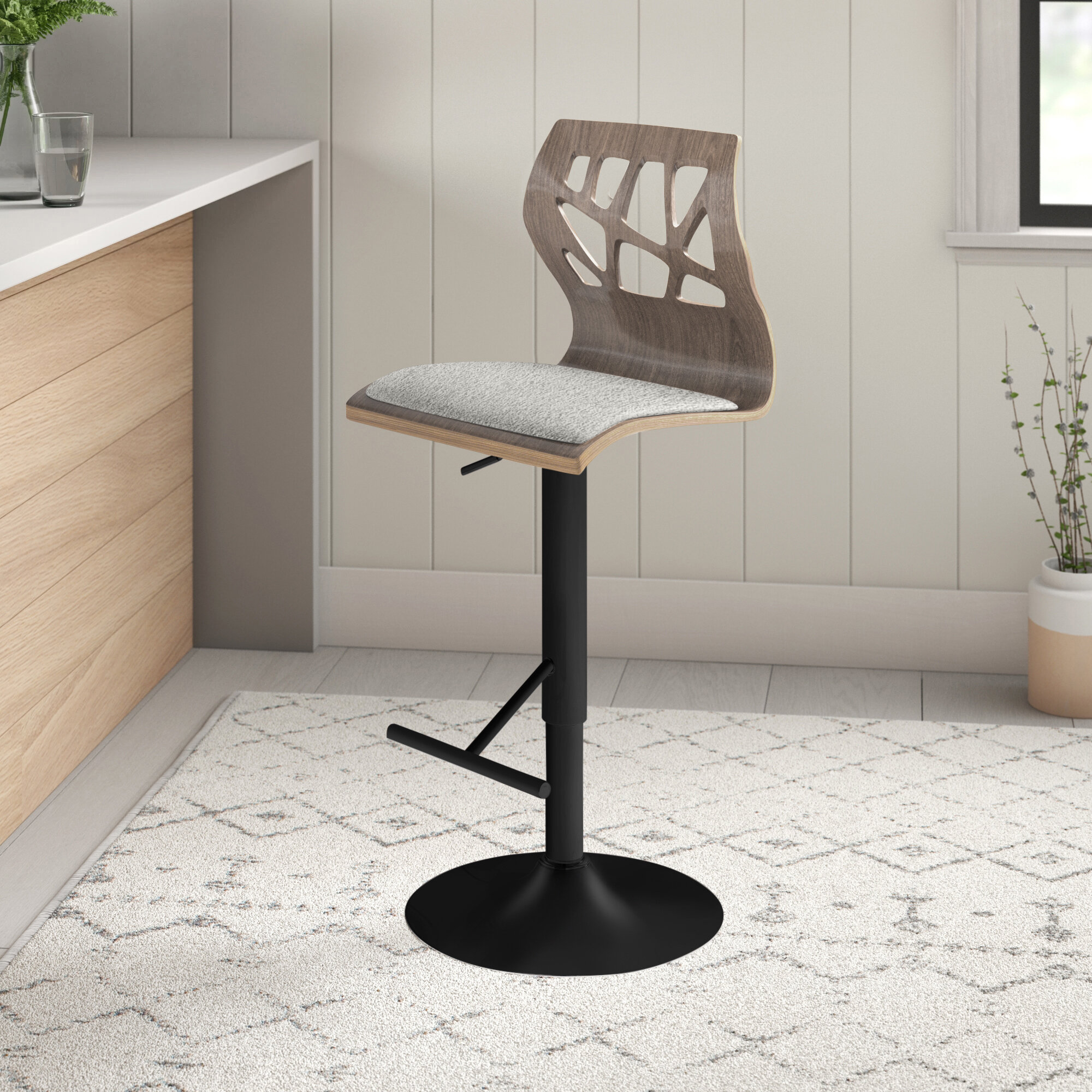 cadence adjustable height swivel bar stool