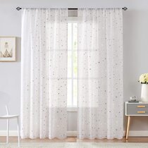 jinchan Girls Blackout Window Curtains for Bedroom Christmas Starry Night Cute Twinkle Star Curtains Faux Linen Textured Curtains Grommets for Living Room 1 Panel 63 L Denim Blue