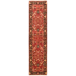 Runell Hand-Knotted Red Area Rug