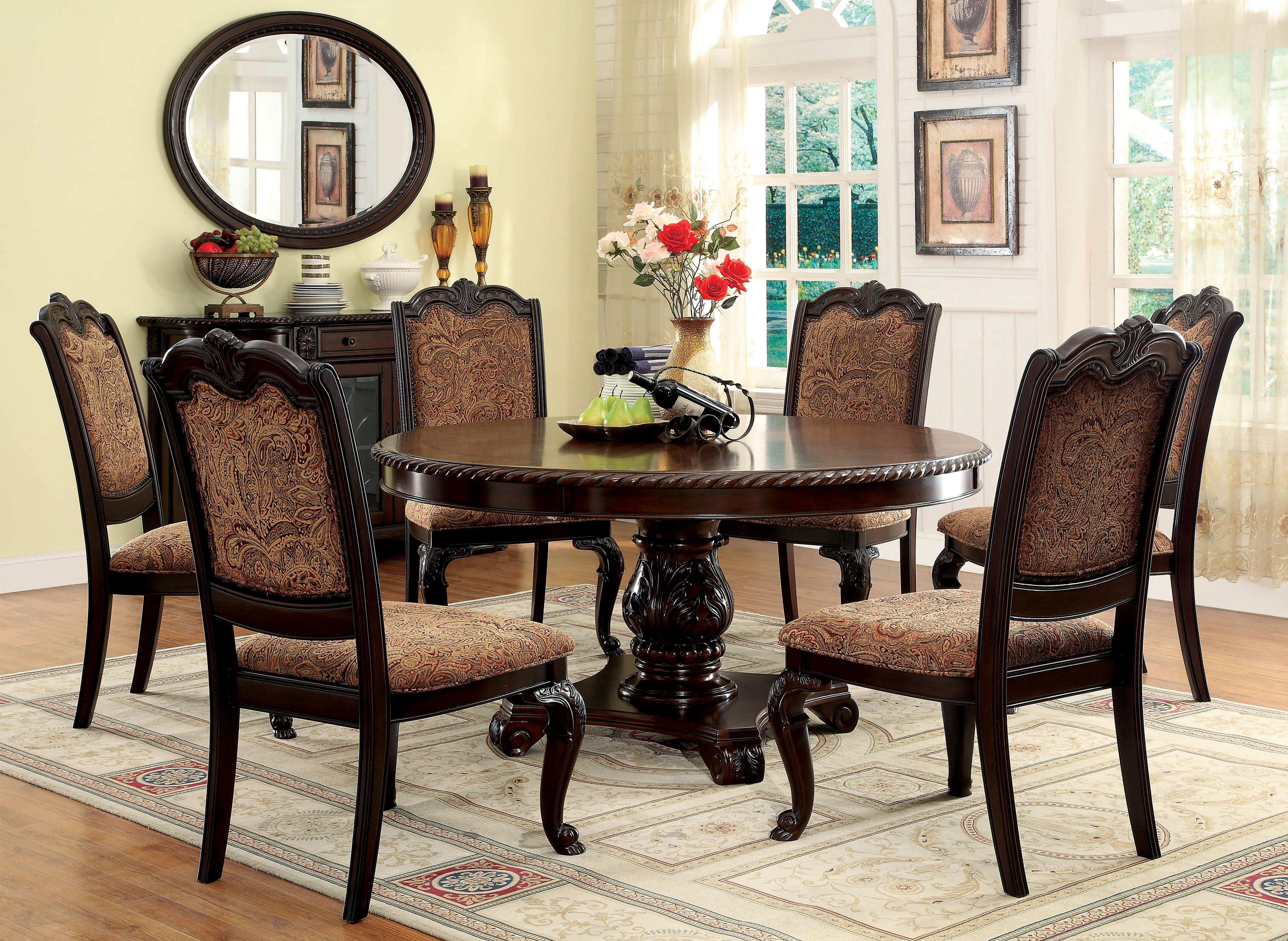 6 person round kitchen table