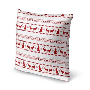 Deer and Trees Outdoor Throw Pillow