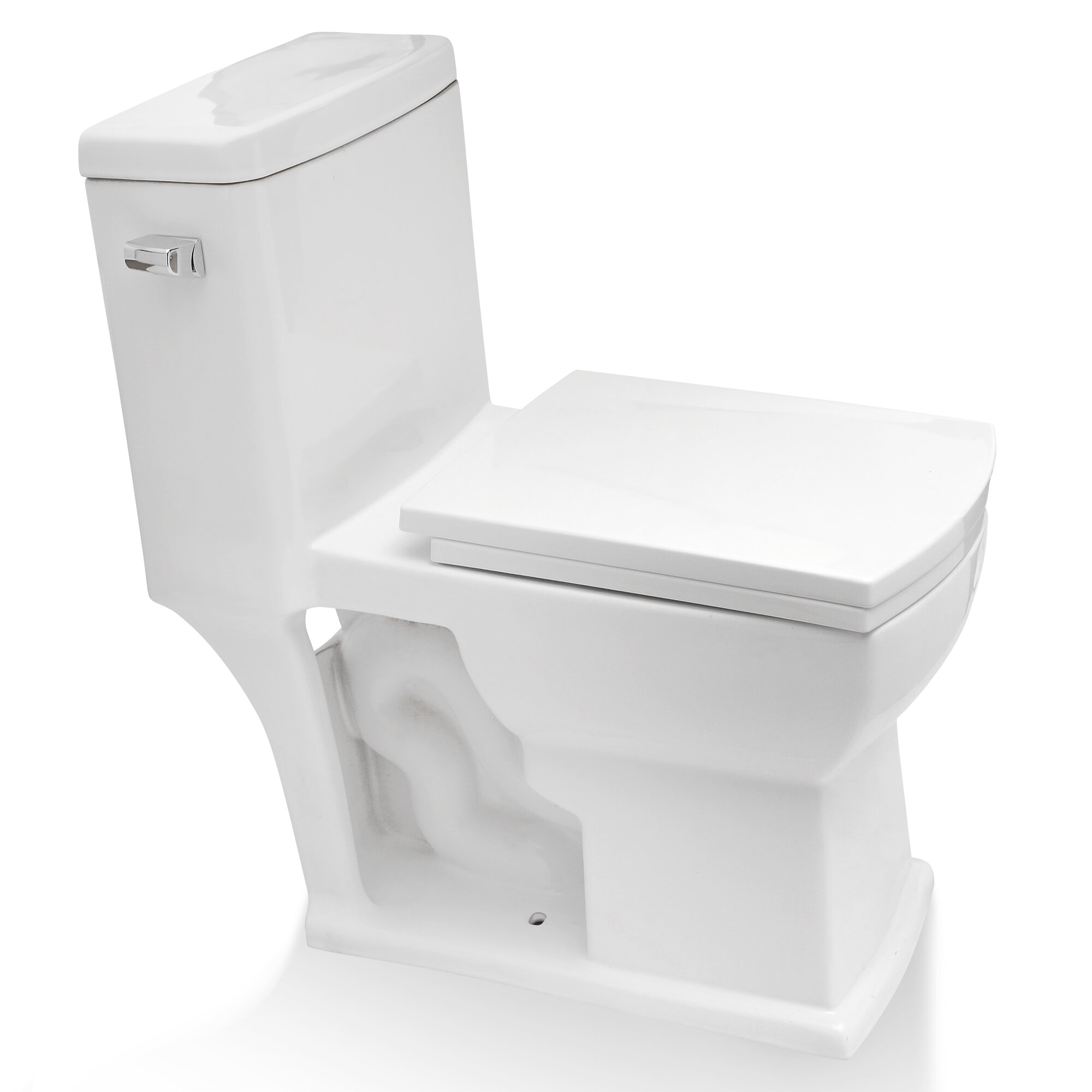 Kichae Sarlai 1 28 Gpf Water Efficient Square One Piece Toilet Seat Included Wayfair