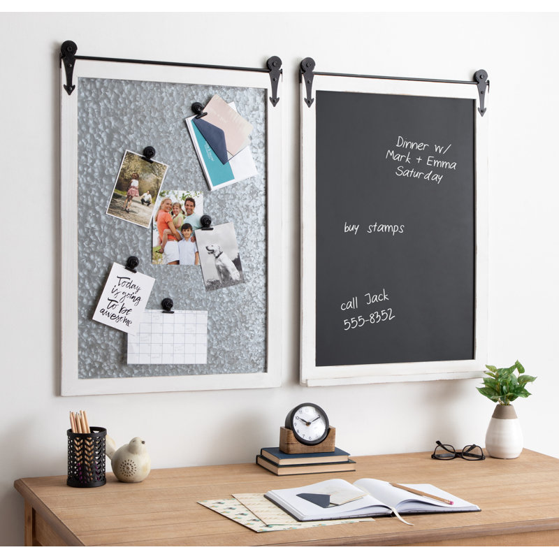 Gracie Oaks Banbury Modern Farmhouse Barn Door Magnetic Wall