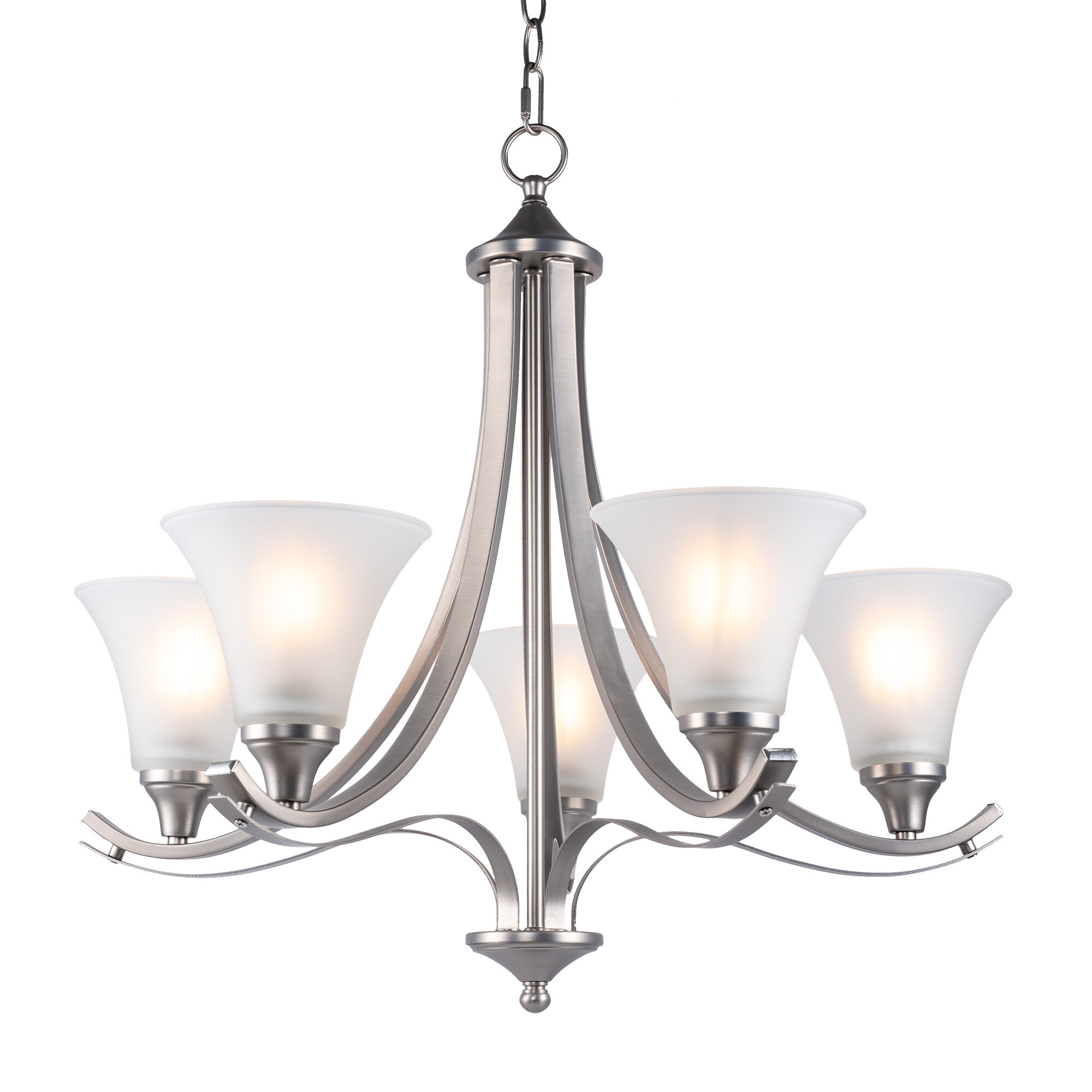 5 light silver chandelier