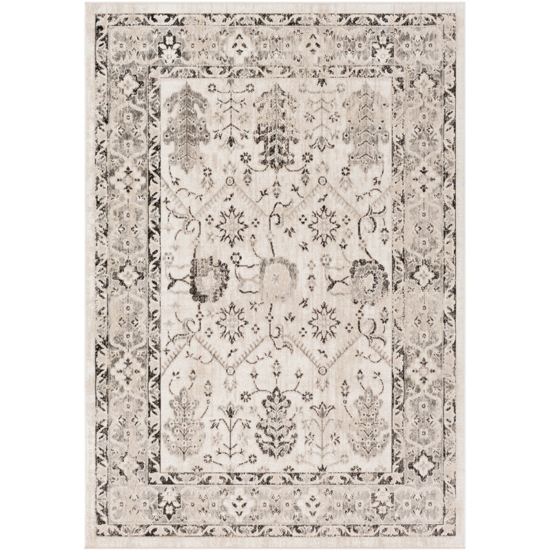 Bungalow Rose Ramm Distressed Tan/Black Area Rug Wayfair