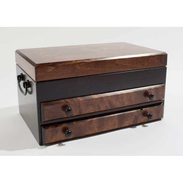American Chest Flaming Amish Birch Two Drawer Jewelry Box Wayfair