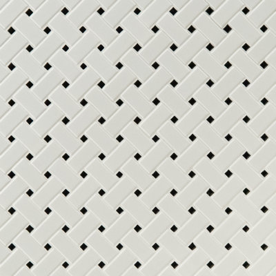 retro weave bianco 12" x 12" porcelain mosaic tile