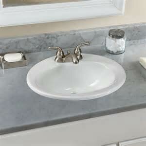 Ceramic Oval Drop In Bathroom Sink With Overflow