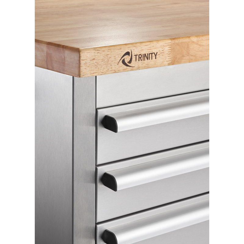 Wfx Utility 7 Drawer 48 W Butcher Block Top Workbench Wayfair