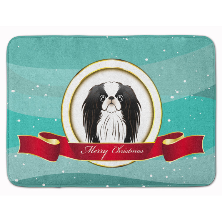 Chin Merry Christmas Images The Holiday Aisle Japanese Chin Merry Christmas Memory Foam Bath Rug Wayfair