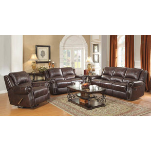 Algona 3 Piece Leather Reclining Living Room Set By Canora Grey