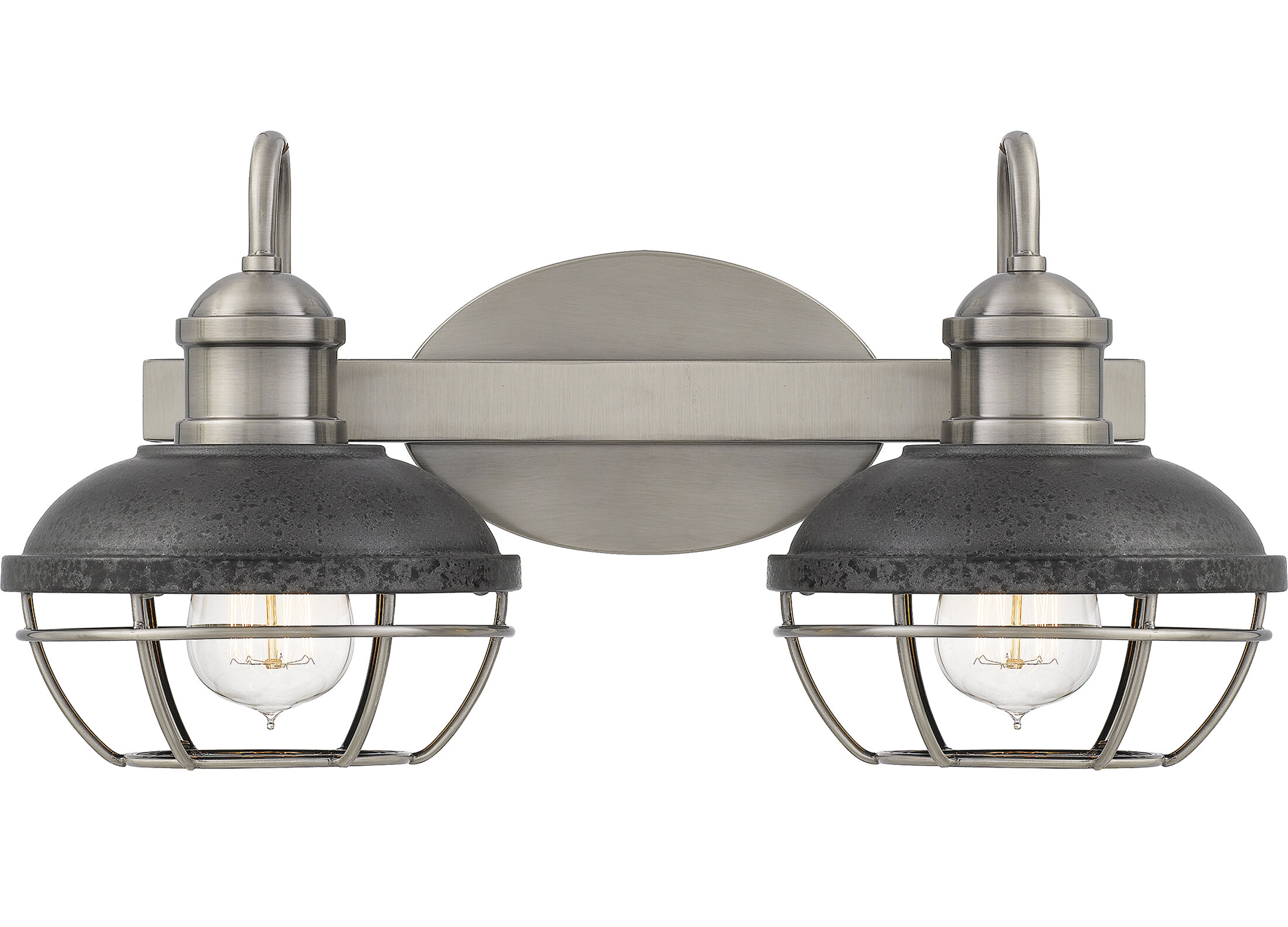 17 Stories Lynmouth 2 Light Dimmable Antique Polished Nickel Vanity Light Wayfair