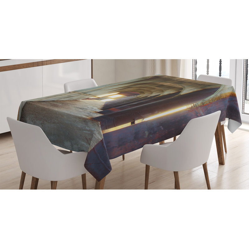 East Urban Home Ambesonne Urban Tablecloth Corridor Of Concrete