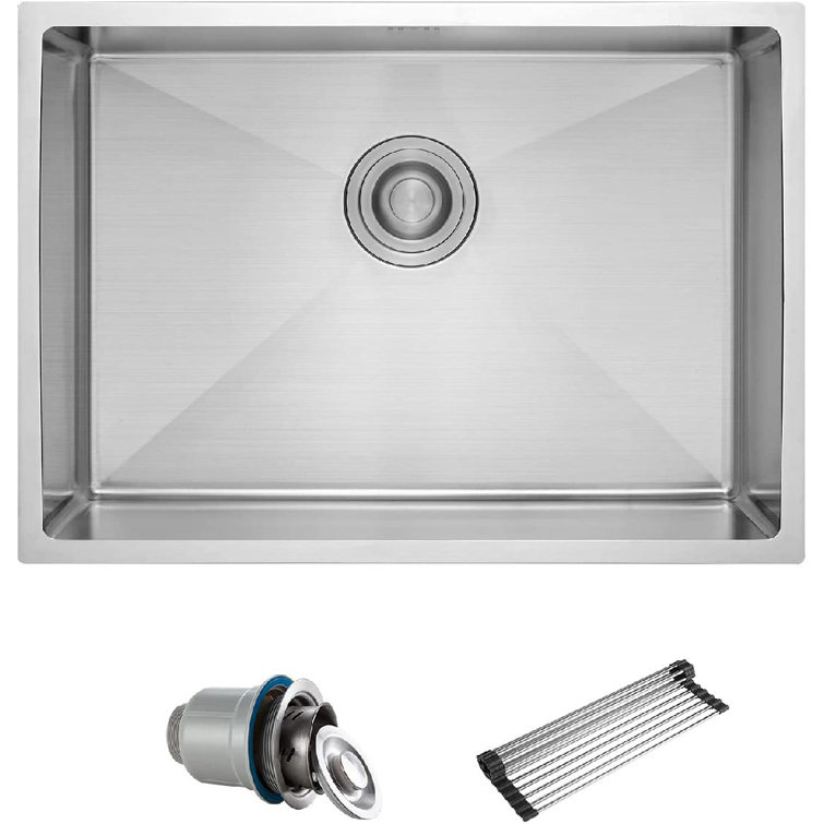 Kitchen Sink , 22 X 16.5 Inch Undermount Kitchen Sink Single Bowl 16 Gauge  Stainless Steel Sink, High-End Handmade For Kitchen Sink, Bar Sink Or ...