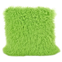 green fluffy pillows
