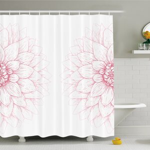Bushy Sunflower Daisy Petals Image Shower Curtain Set