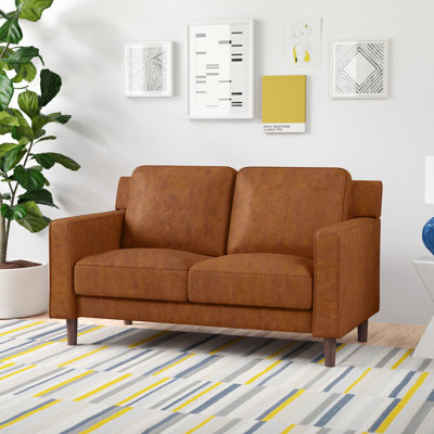 Ferranti 55" Faux leather Square Arm Loveseat