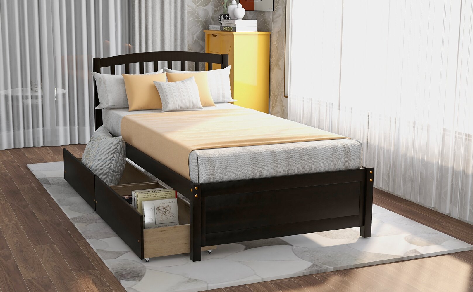 Red Barrel Studio Derrice Twin Solid Wood Low Profile Storage Platform Bed Wayfair