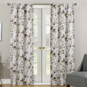 Malcolm Thermaweaveu00ae Nature/Floral Room Darkening Rod Pocket Single Curtain Panel