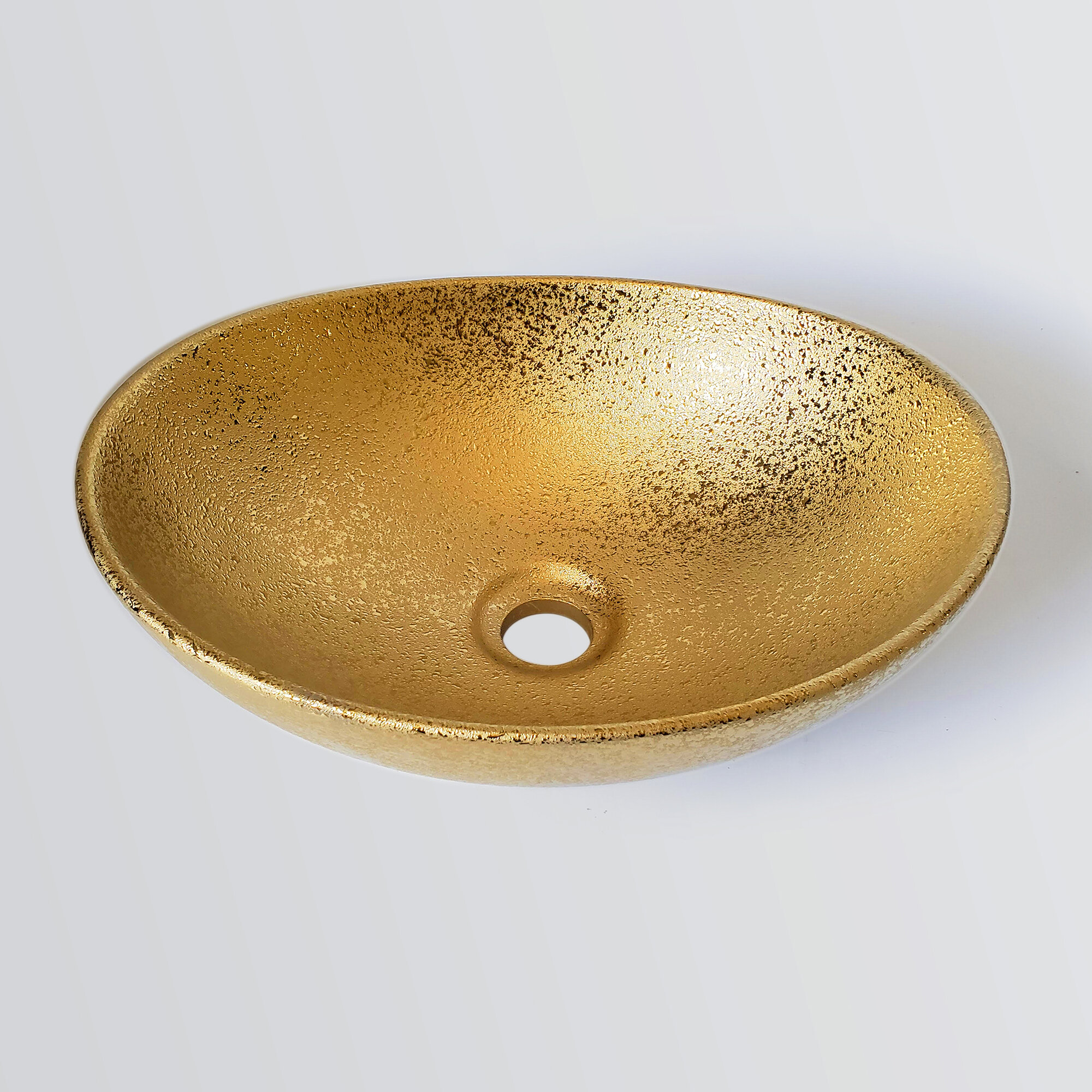 Oval Gold Ceramic Basin Bathroom Sinks W/ Gold Brass Mixer Faucet Tap Drain Sets