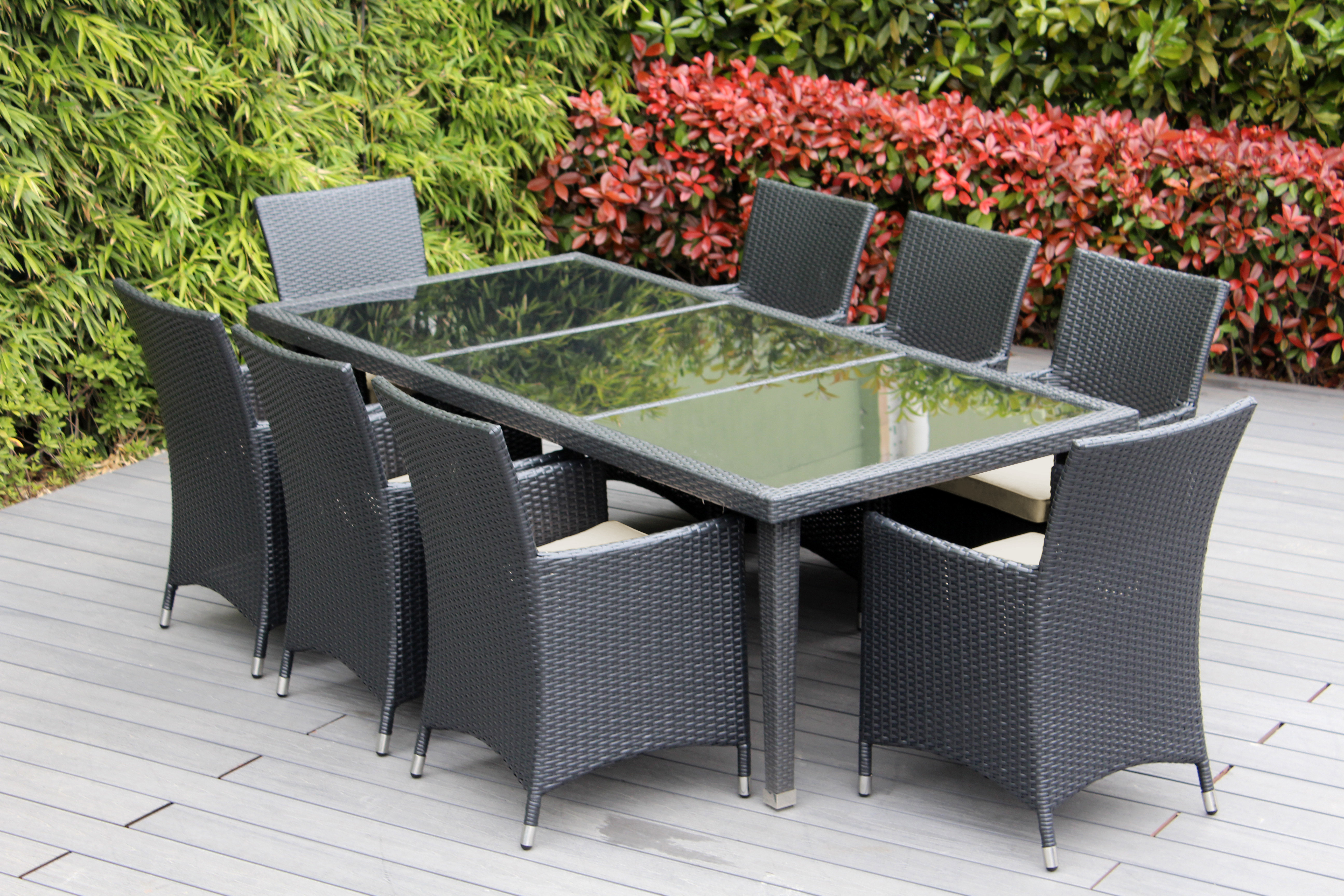 Ohana Depot 9 Piece Dining Set With Cushion Reviews Wayfair