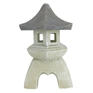 4.5"x 4.5"x 7.75" Miniature Ceramic Pagoda Lantern for Bonsai and Zen Garden 