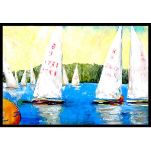 Sailboats Round the Mark Doormat