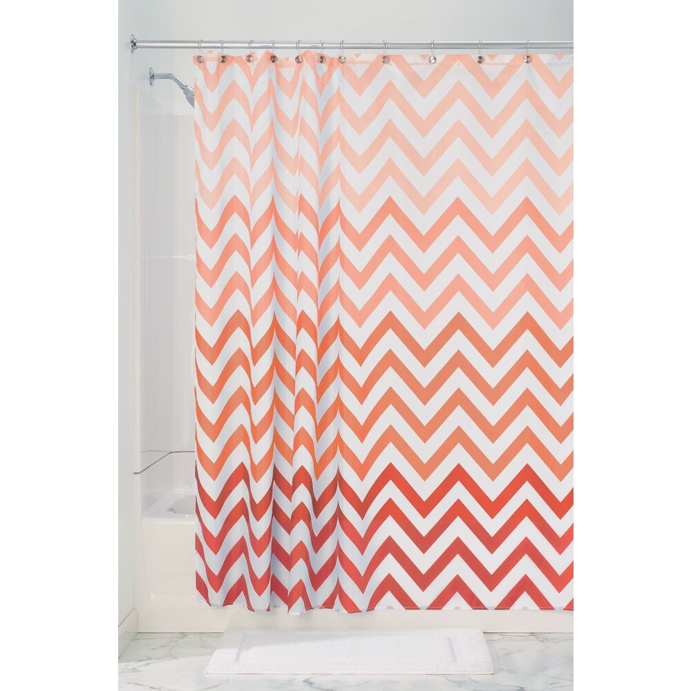 tan chevron shower curtain