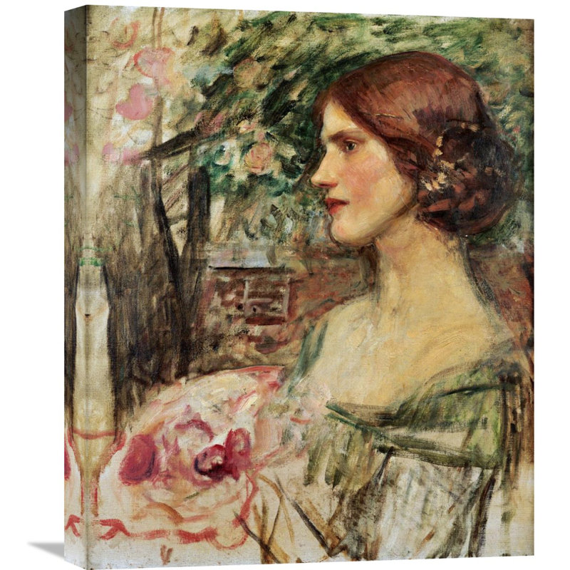 Global Gallery Portrait Of A Lady In A Green Dress By John