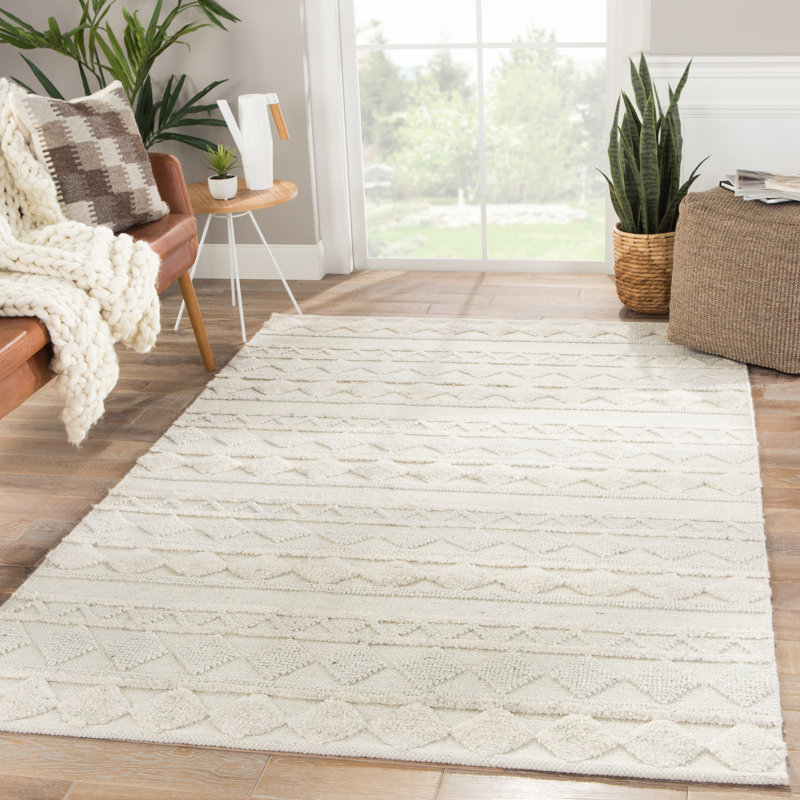 Joss Main Alyssa Elixir Handwoven Geometric Ivory Area Rug Wayfair
