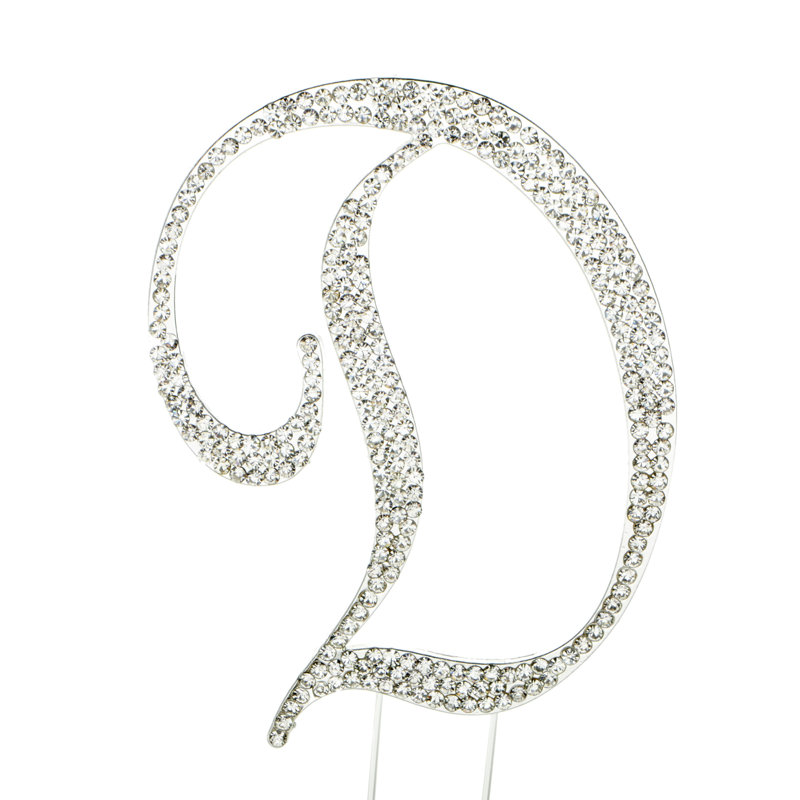 "D" Rhinestone Cake Topper