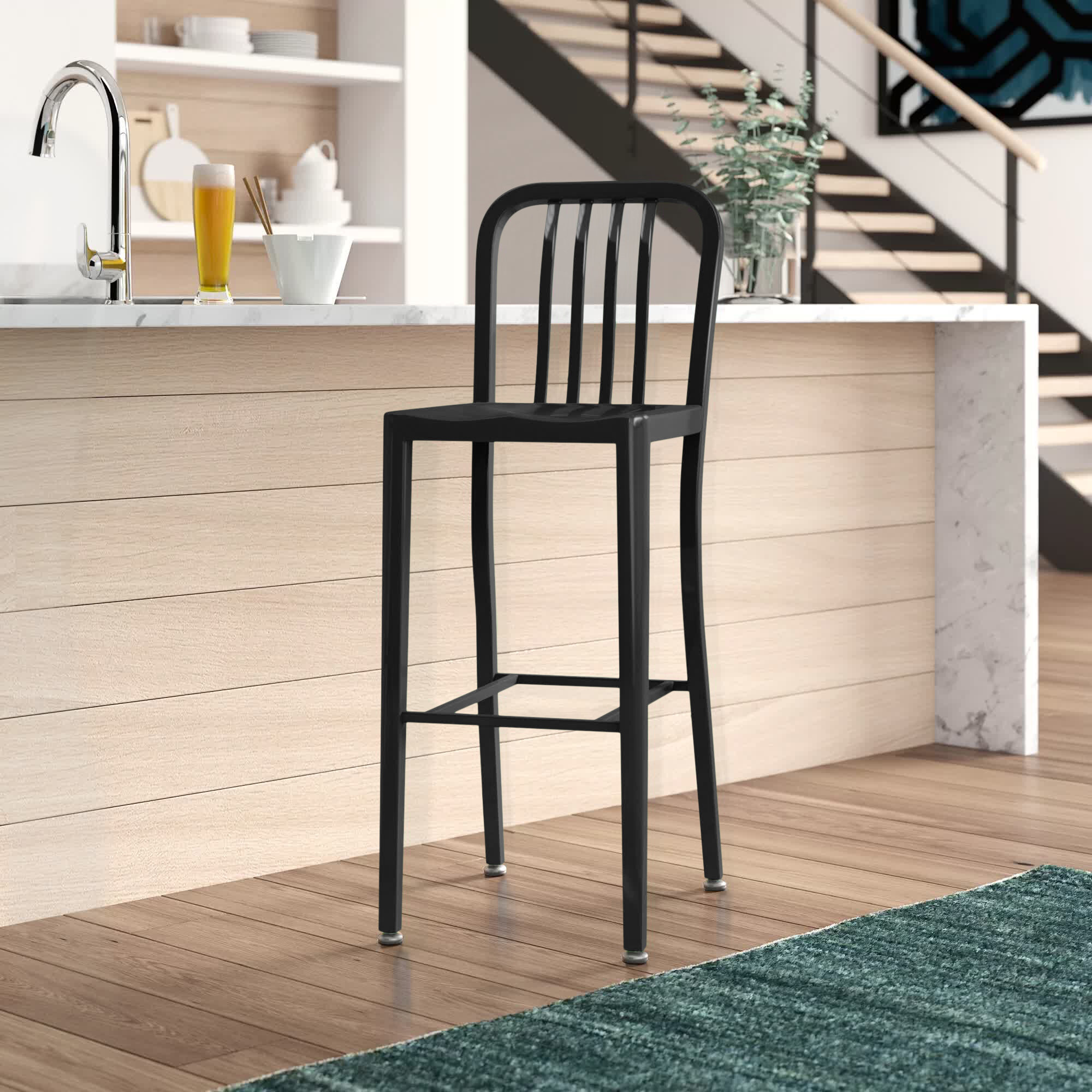 wayfair black metal bar stools