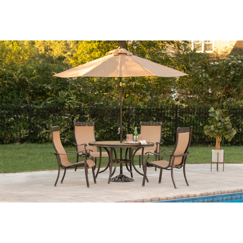 Fleur De Lis Living Carlee 5 Piece Outdoor Dining Set With Umbrella Wayfair New and used items, cars, real estate, jobs, services, vacation rentals and more virtually anywhere in ontario. carlee 5 piece outdoor dining set with umbrella