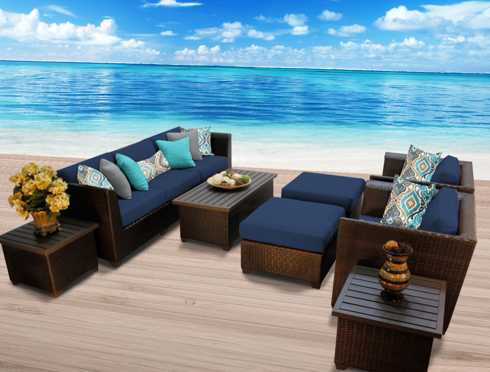 Sol 72 Outdoor Tegan 10 Piece Sectional Seating Group With Cushions Reviews Wayfair