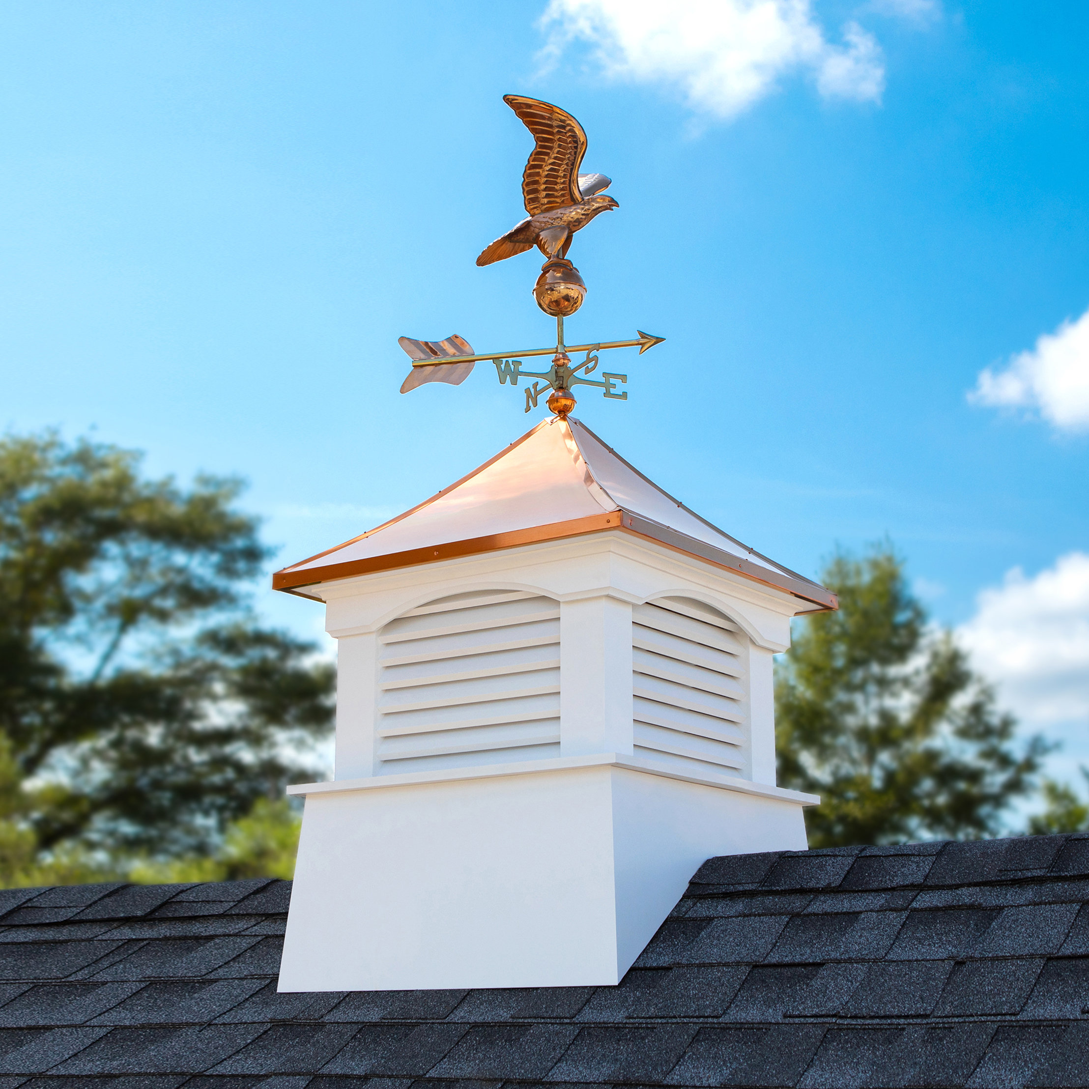 Canora Grey Defazio Vinyl Cupola With Eagle Weathervane Wayfair
