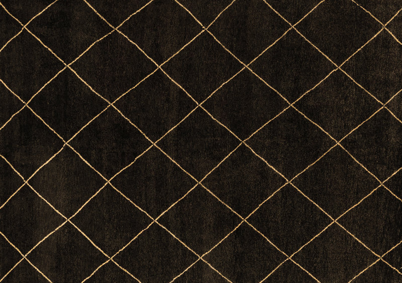 Geometric Machine Woven Wool/Polyester Area Rug in Black/Beige Rug Size: Rectangle 2' x 3'