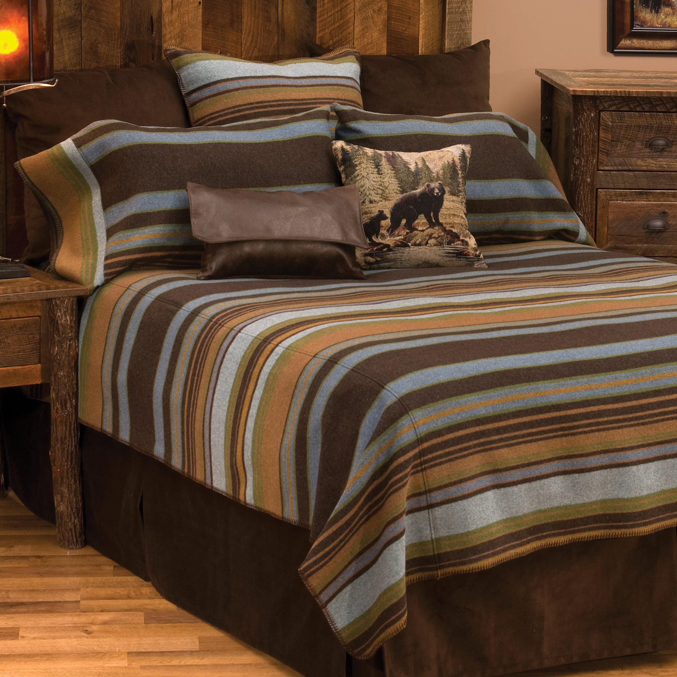 Wooded River Hudson Brown Other Modern & Contemporary Coverlet