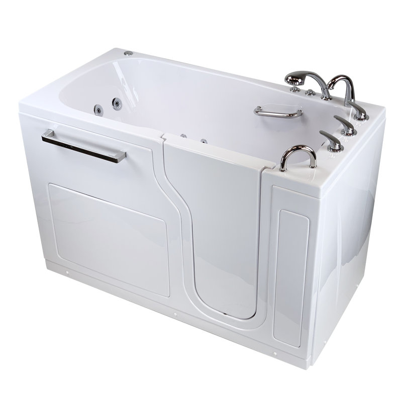 AmLuxx Aqua Acrylic 60" x 30" Walk-in Whirlpool Bathtub ...