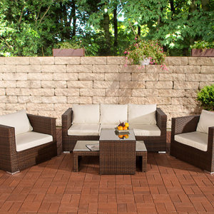 5-tlg. Lounge-Set Nalili mit Kissen von Home & H..