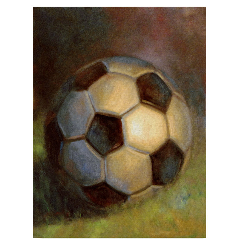 Trademark Art Soccer Ball Abstract Acrylic Painting Print On