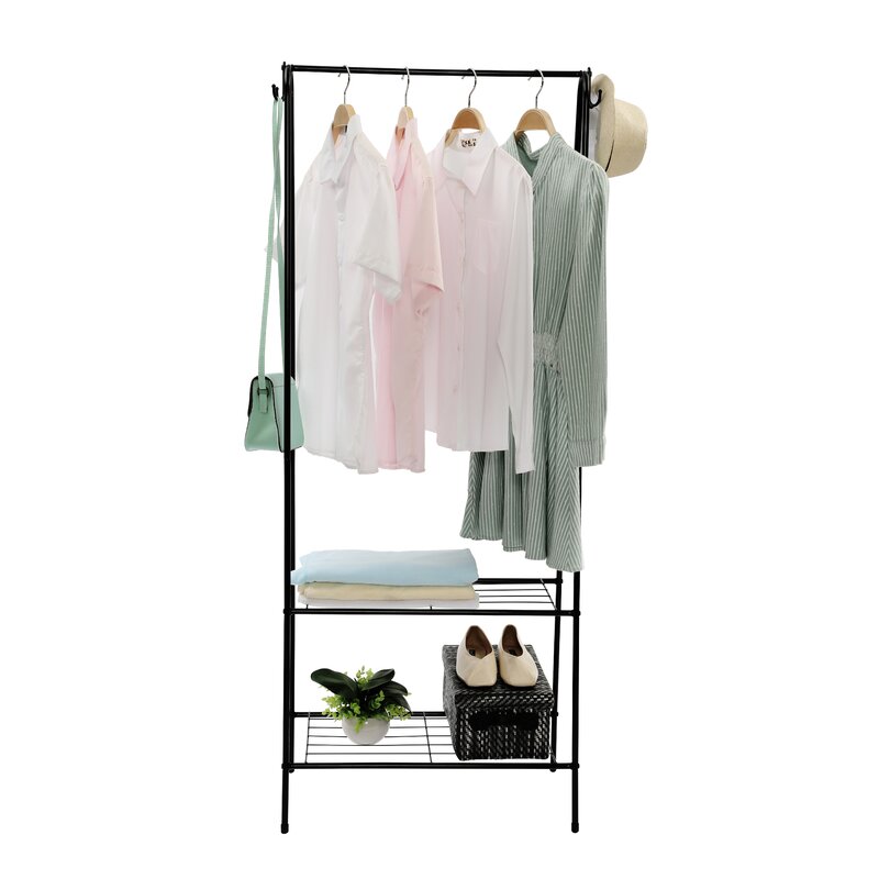 Home Basics 2 Shelves Free-Standing Garment Rack