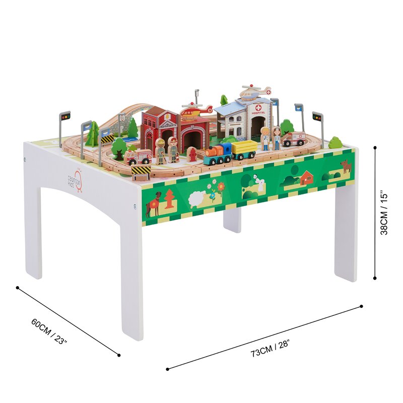 carousel wooden city train table