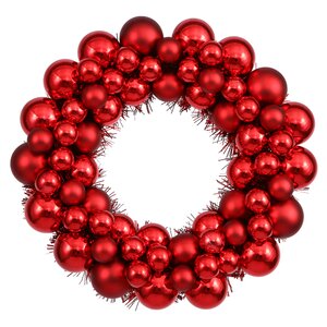 Colored Ball Wreath with Tinsel