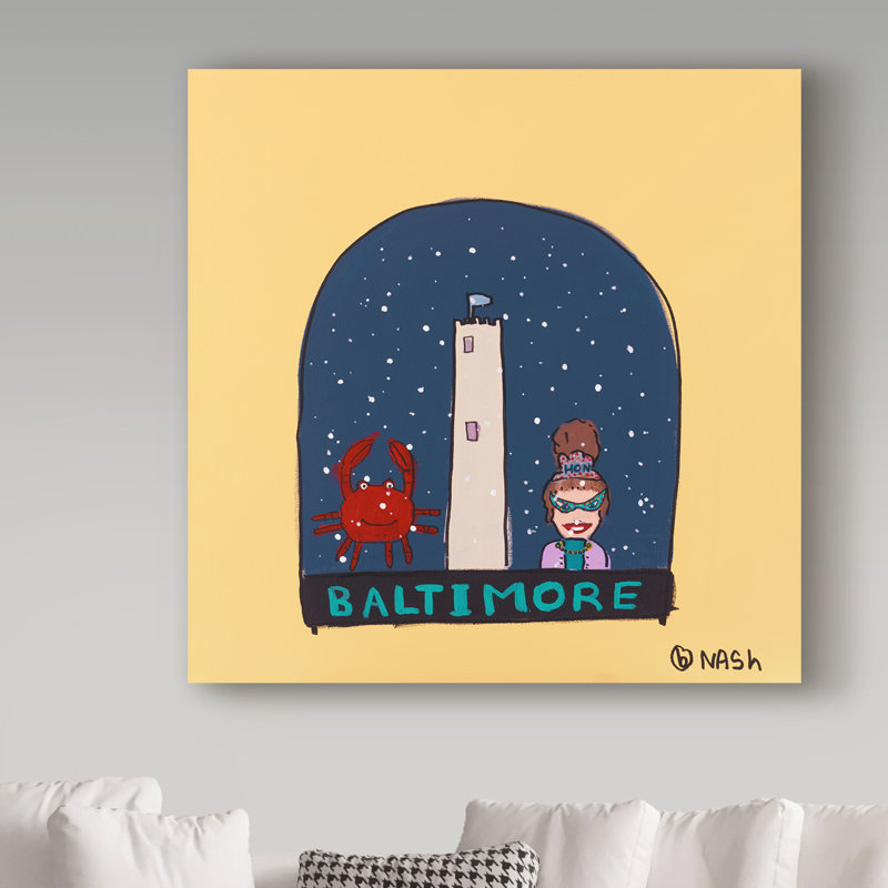 Winston Porter Baltimore Snow Globe Drawing Print On Wrapped
