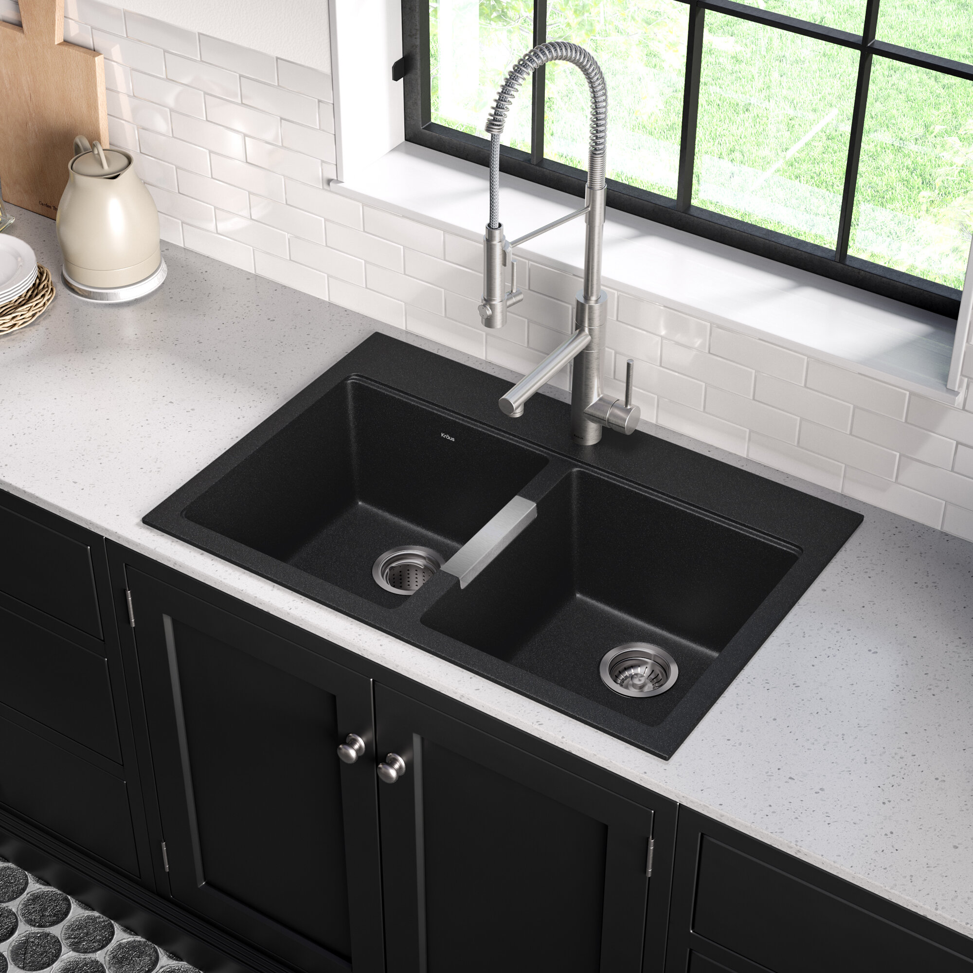 Kgd 433b Kraus Quarza33 L X 22 W Dual Mount Kitchen Sink Reviews Wayfair