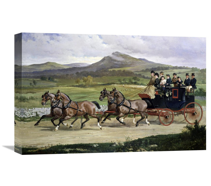 Global Gallery Coach And Four Horses On The Open Road By Alfred