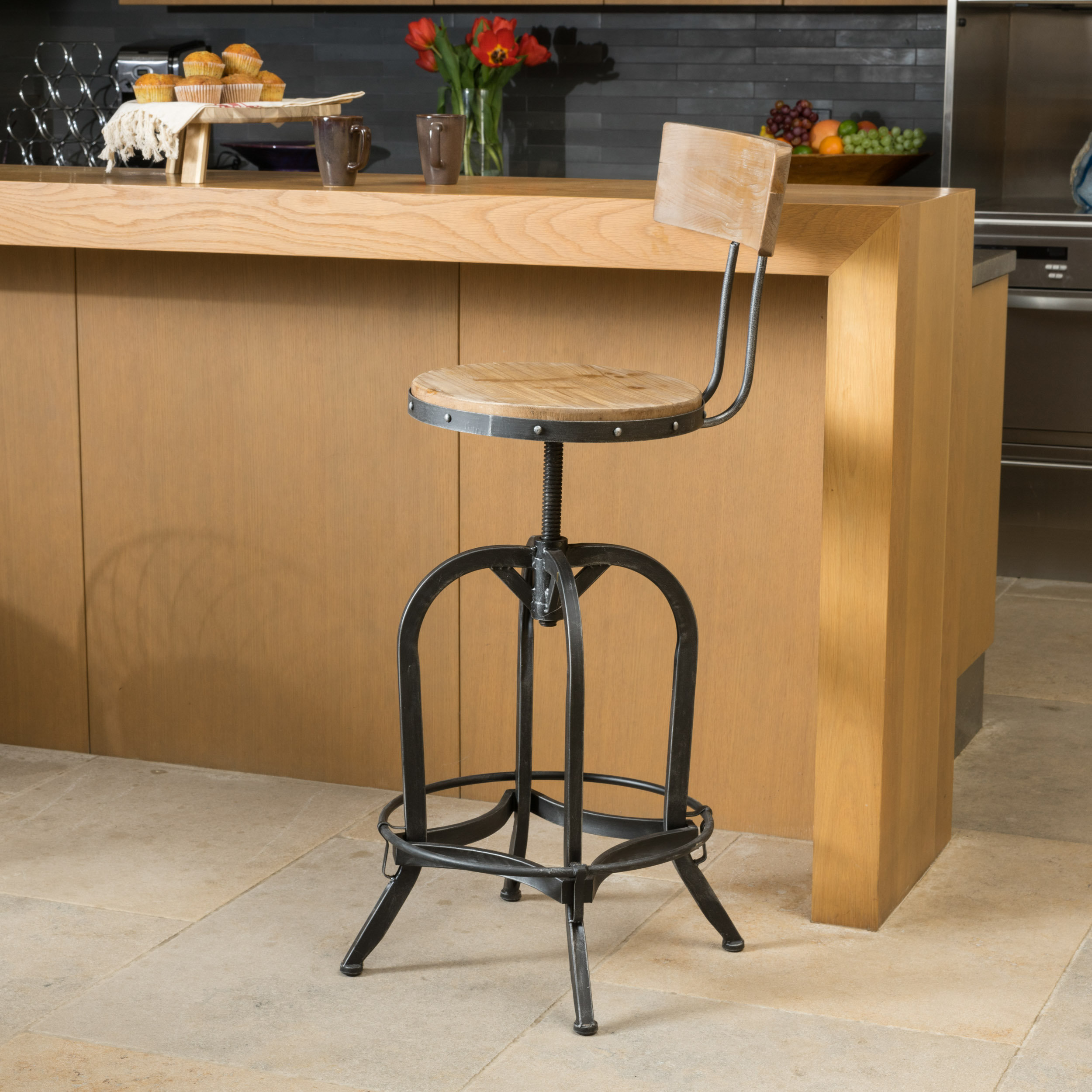 Borough Wharf Oria Height Adjustable Swivel Bar Stool & Reviews