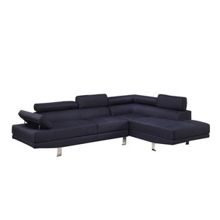 Modern Contemporary Adjule Headrest Sectional Allmodern Clandown Vegas Sectional